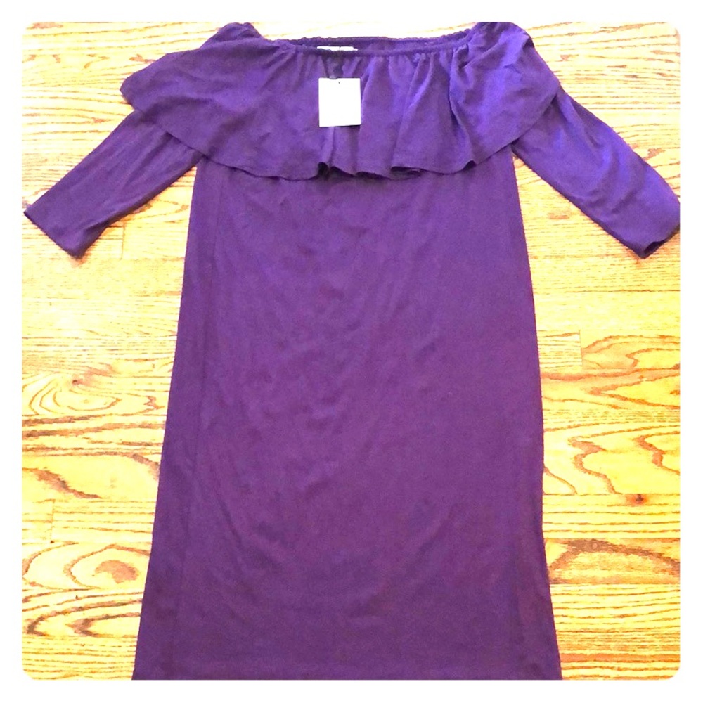 Purple Maternity dress off shoulders